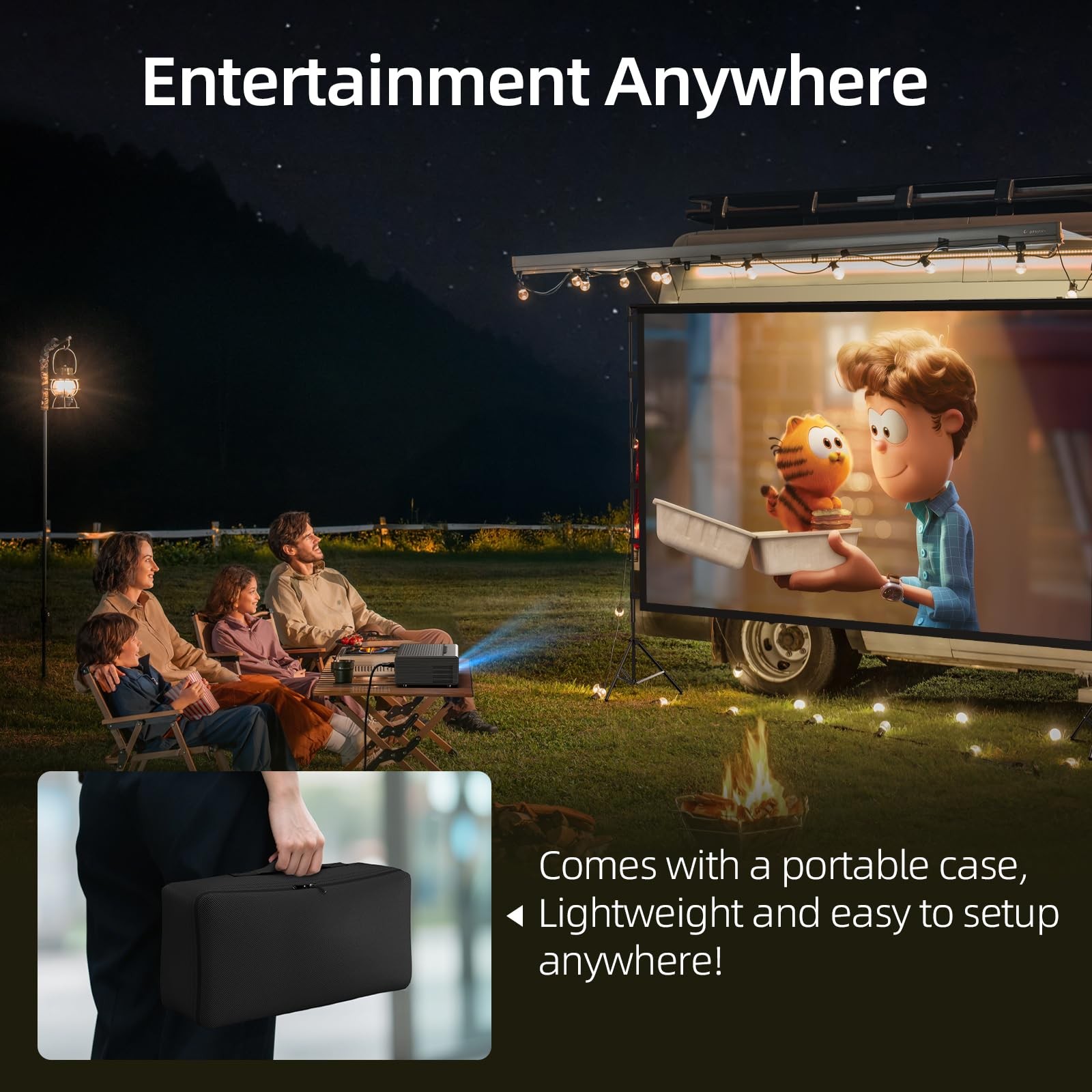 Projector Screen Outdoor, Projector Screens with Stand Portable 120" Foldable...