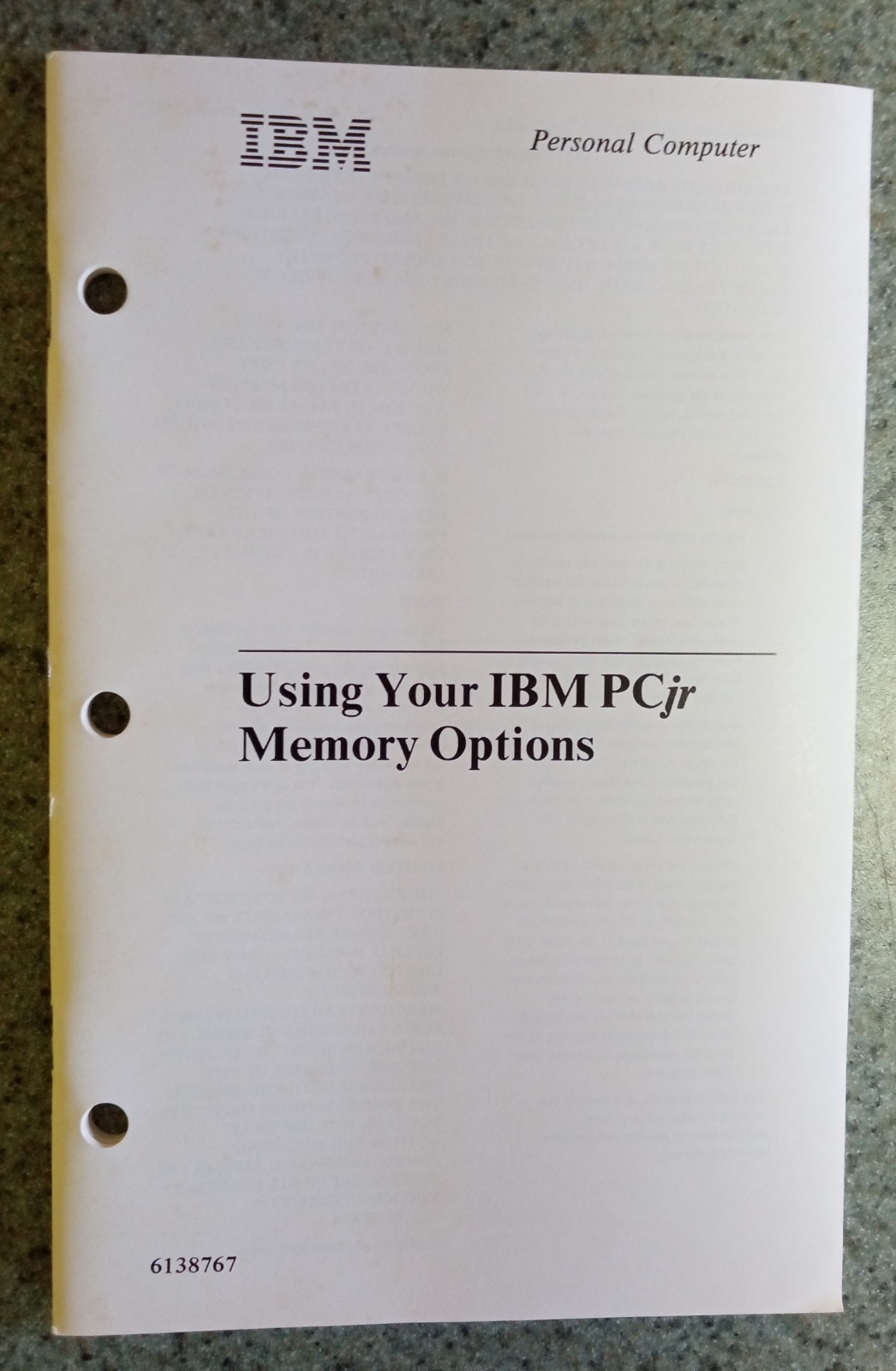 IBM PCjr Hardware Reference Library Guide to Operations 1983 First Edition. LOOK