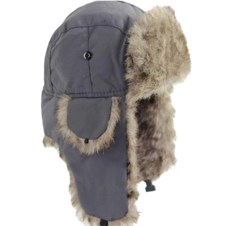 Aviator Bomber Ushanka Winter Faux Fur Cap Ski Warm Trapper Hat with Ear-Flaps
