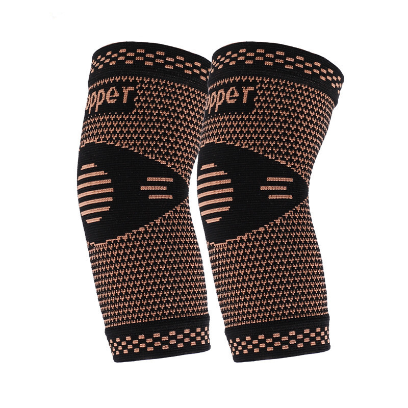 2x Copper Elbow Brace Compression Sleeves for Pain Relief Men Women Arm Support