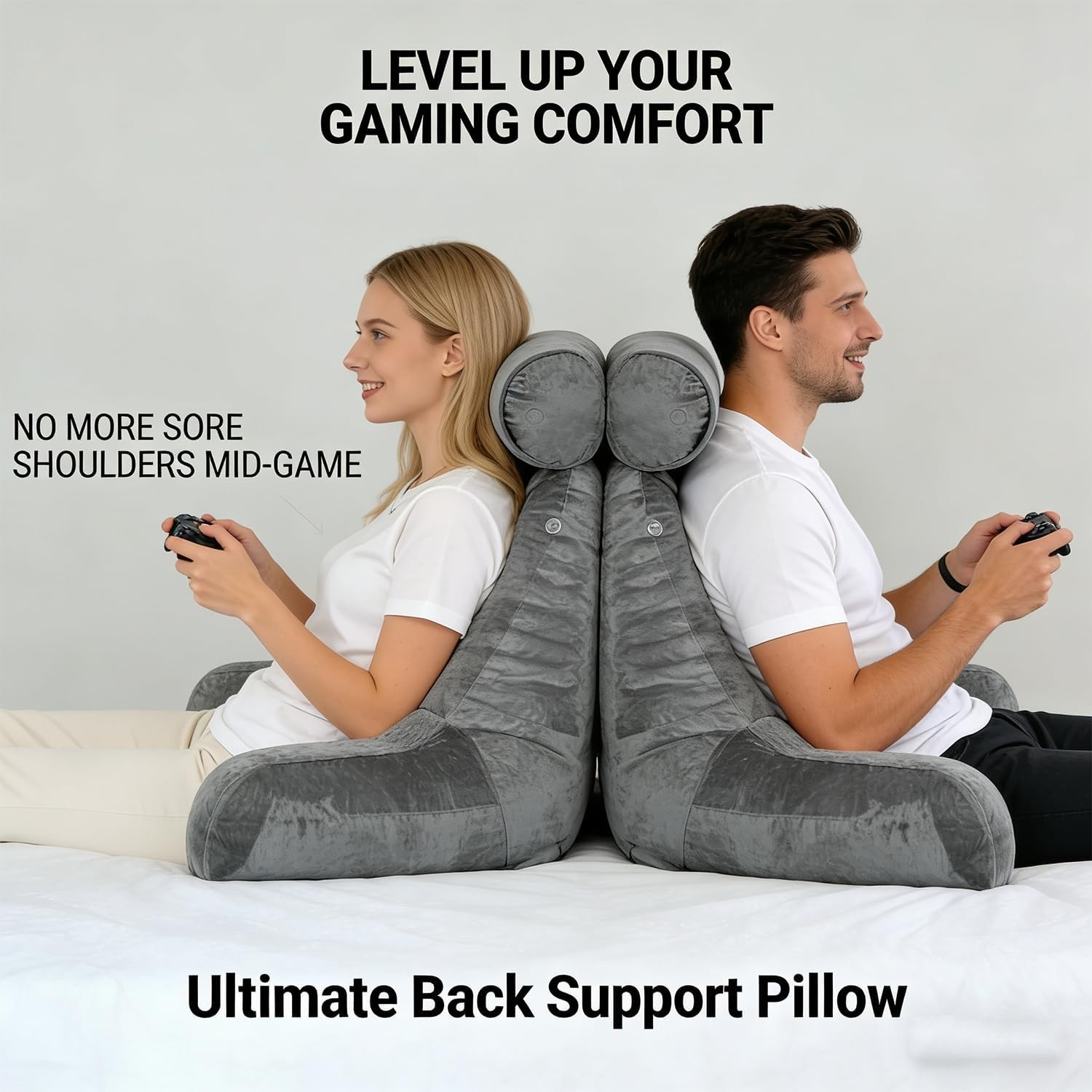 Comfy Back Support Pillow with Side Pocket & Handle
