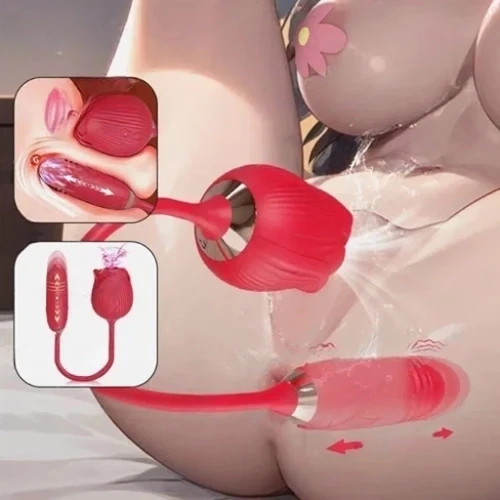 Rose  Shape Sucking Vibrator Clitoral G-spot Suction Sex Toy 10 Speed WaterProof