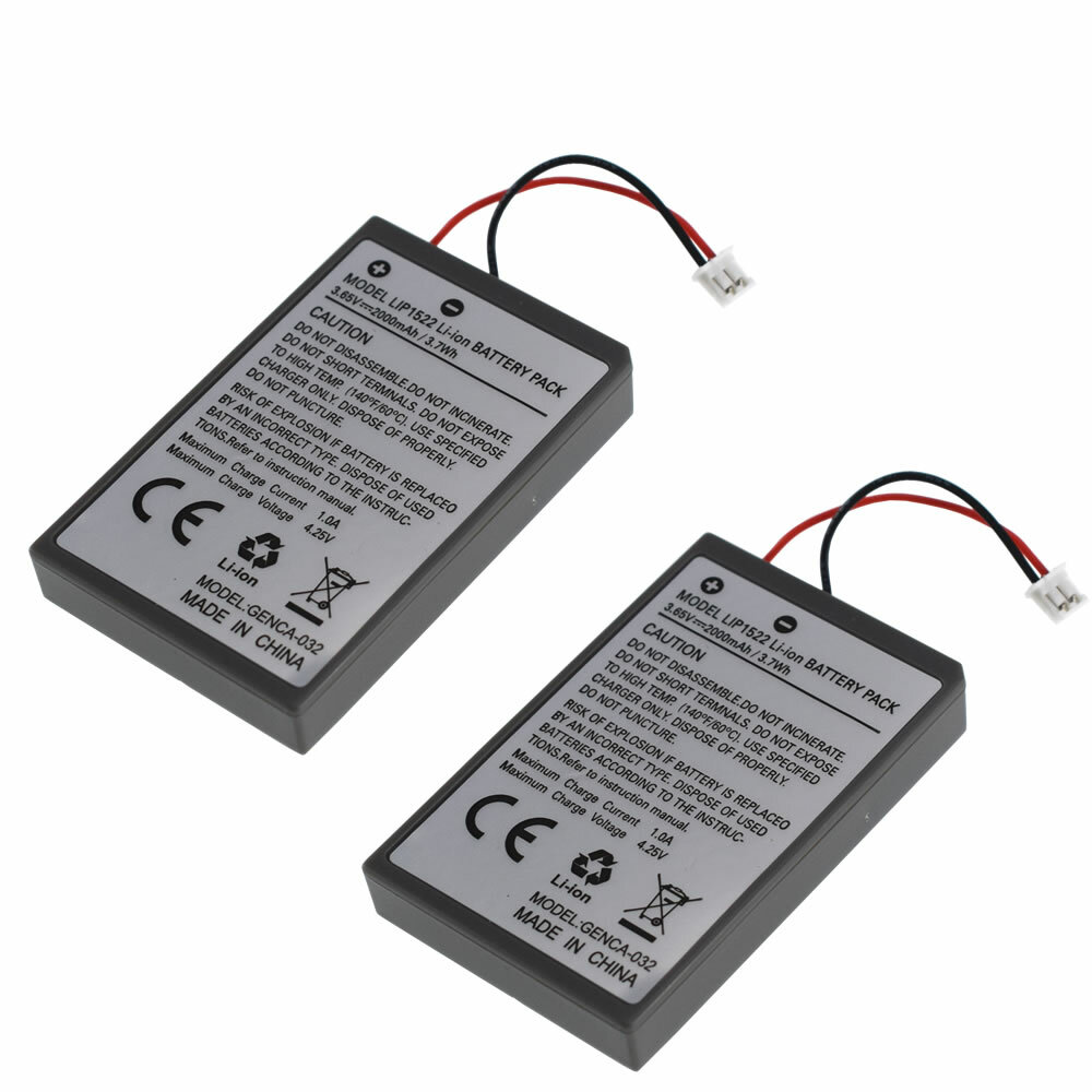 2PCS 2000mAh Rechargeable Battery For PS4 Pro Controller With Charging Cable