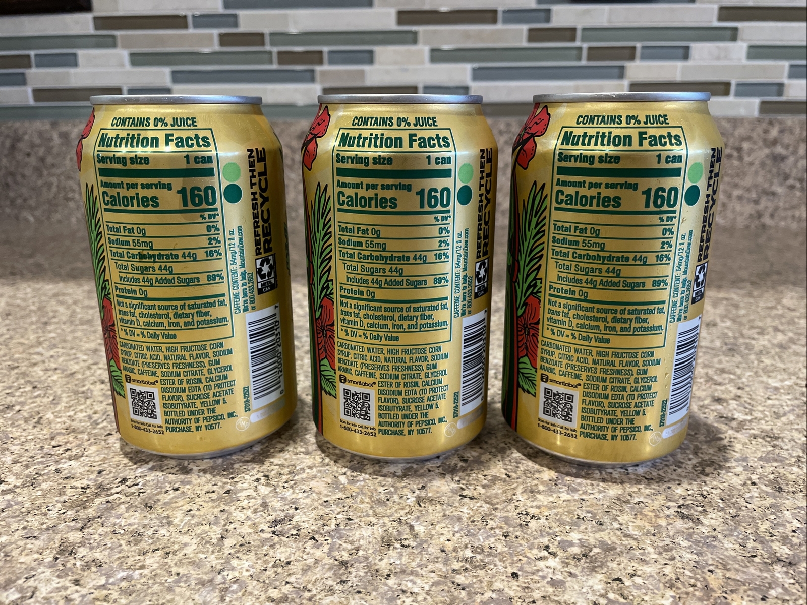 Mountain Dew Maui Burst Pineapple Soda Mt 2023 3 Cans Lot 12oz New Limited DG 12