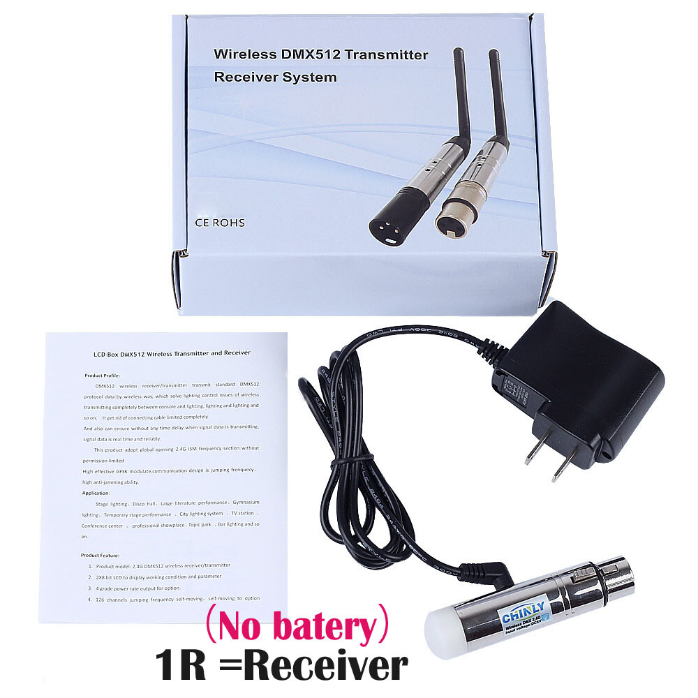 DMX512 Controller 1 Transmitter with 3 Receiver Wireless Control for Stage Light
