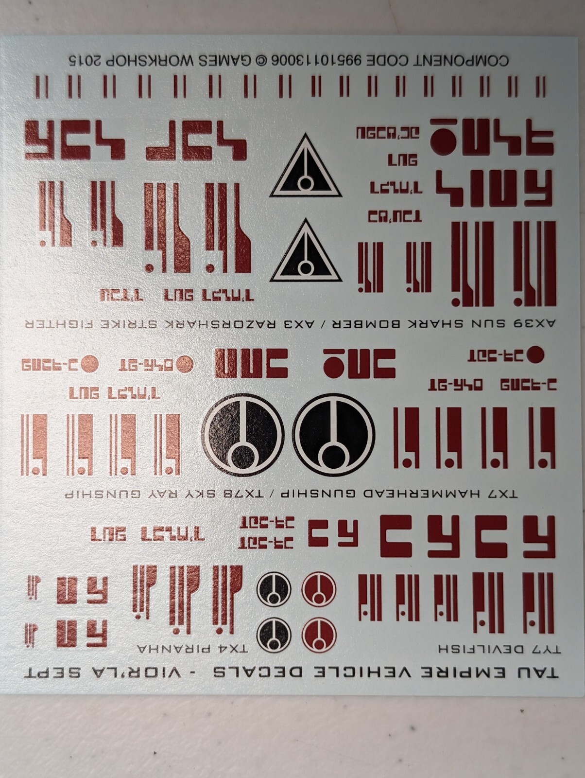 Vehicle Decals - Vior'la Sept, Transfer sheet, T'au Empire, Tau, 40K, GW
