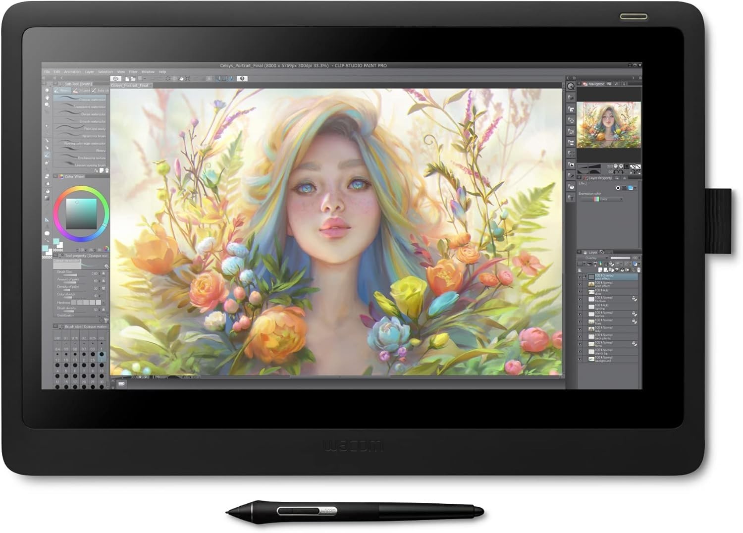 Wacom Cintiq DTK1660K0A 15.4" Full HD Display Graphic Arts Tablet Pro Pen