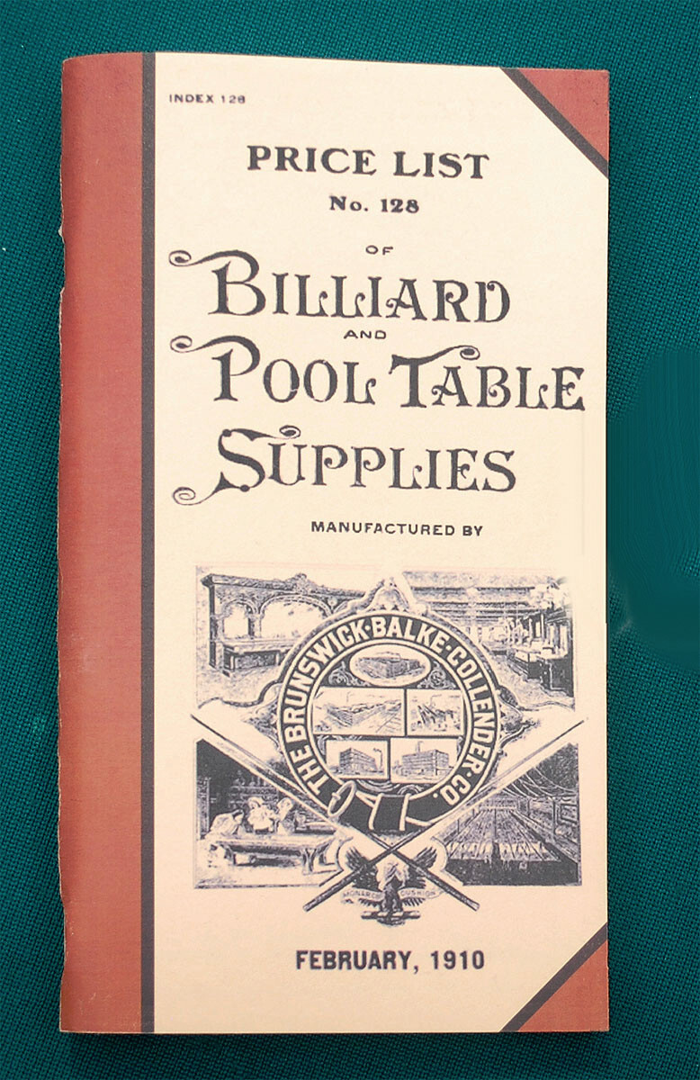 Reproduction of Rare 1910 BBC Billiard Price List/Catalog No. 128