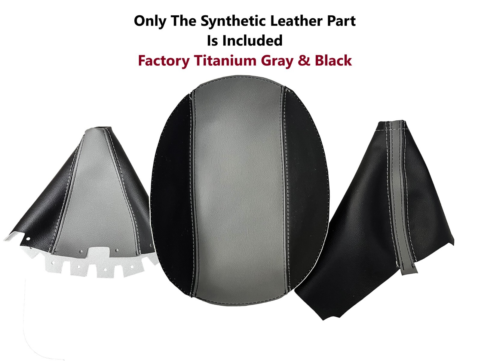 Black & Gray Vinyl Console Handbrake & Shift Boot Cover For Forester 2012 2013