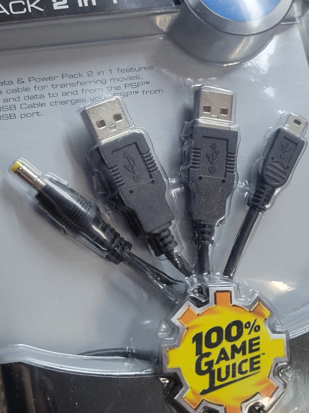 Data & Power Cable 2 in 1 (2008) Brand New Playstation Portable PSP Accessory