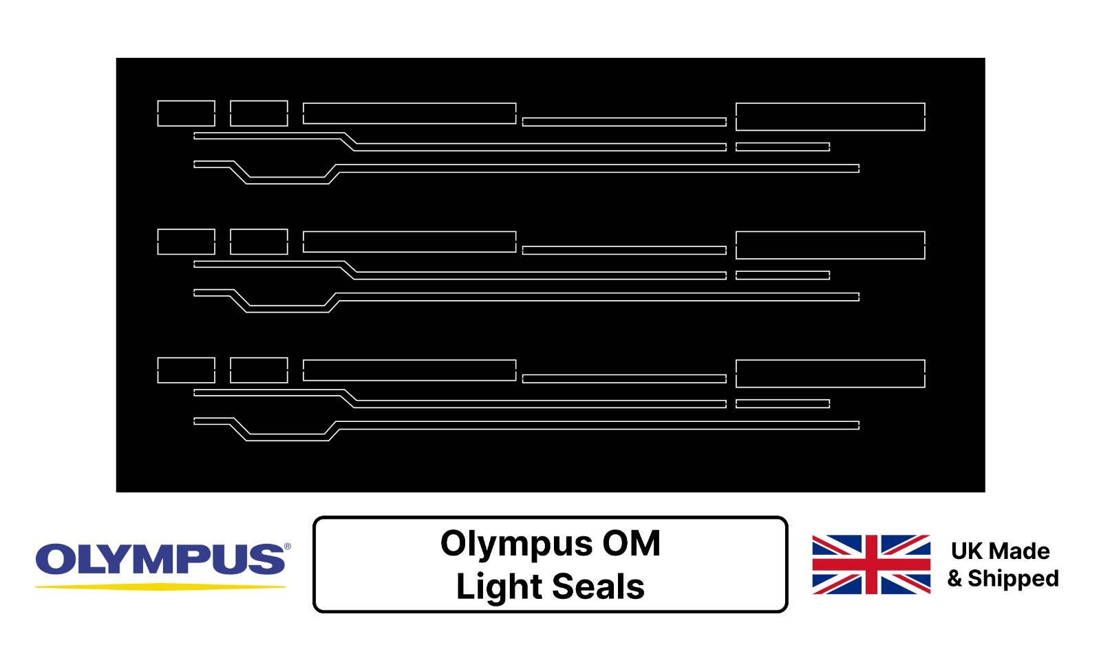 Replacement Light Seals Kit for Olympus OM1, OM2, OM10, OM20 & OM30 – UK Made