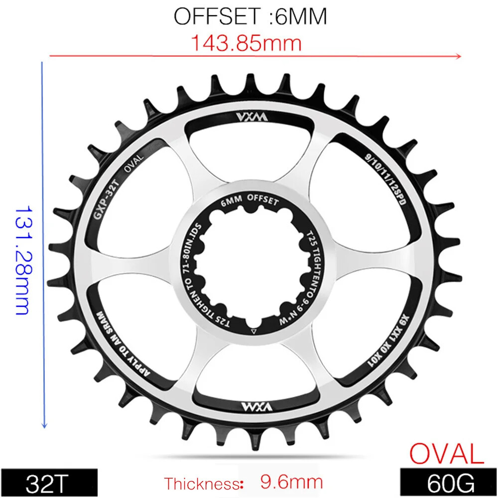 MTB Bicycle Oval Round Chainring 3/6mm Offset Direct Mount Star Ring 32T 34T 36T