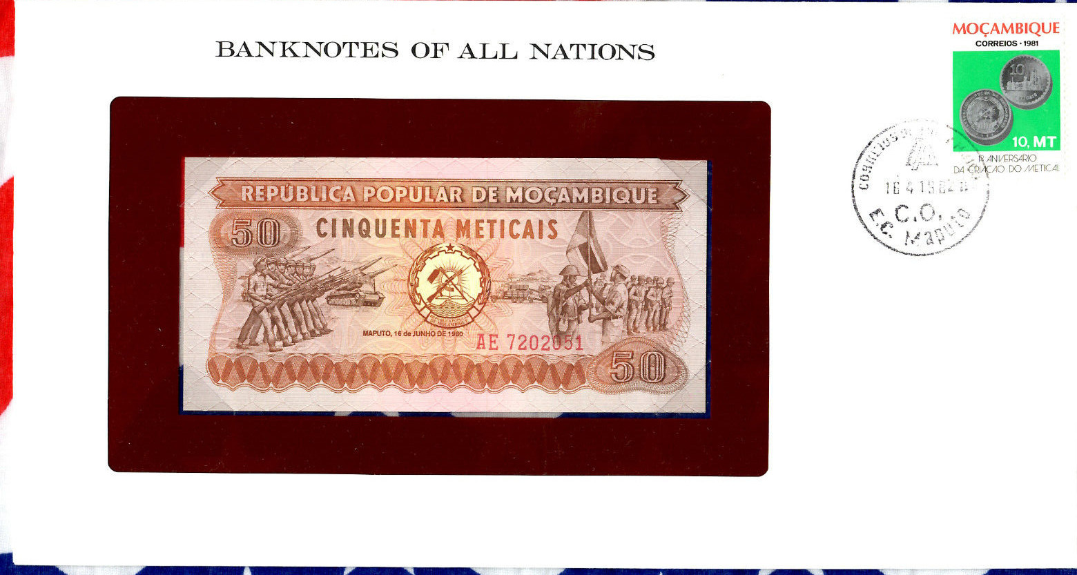 Banknotes of all Nations Mozambique 1980 50 Meticais UNC P-125 Birthday 2020