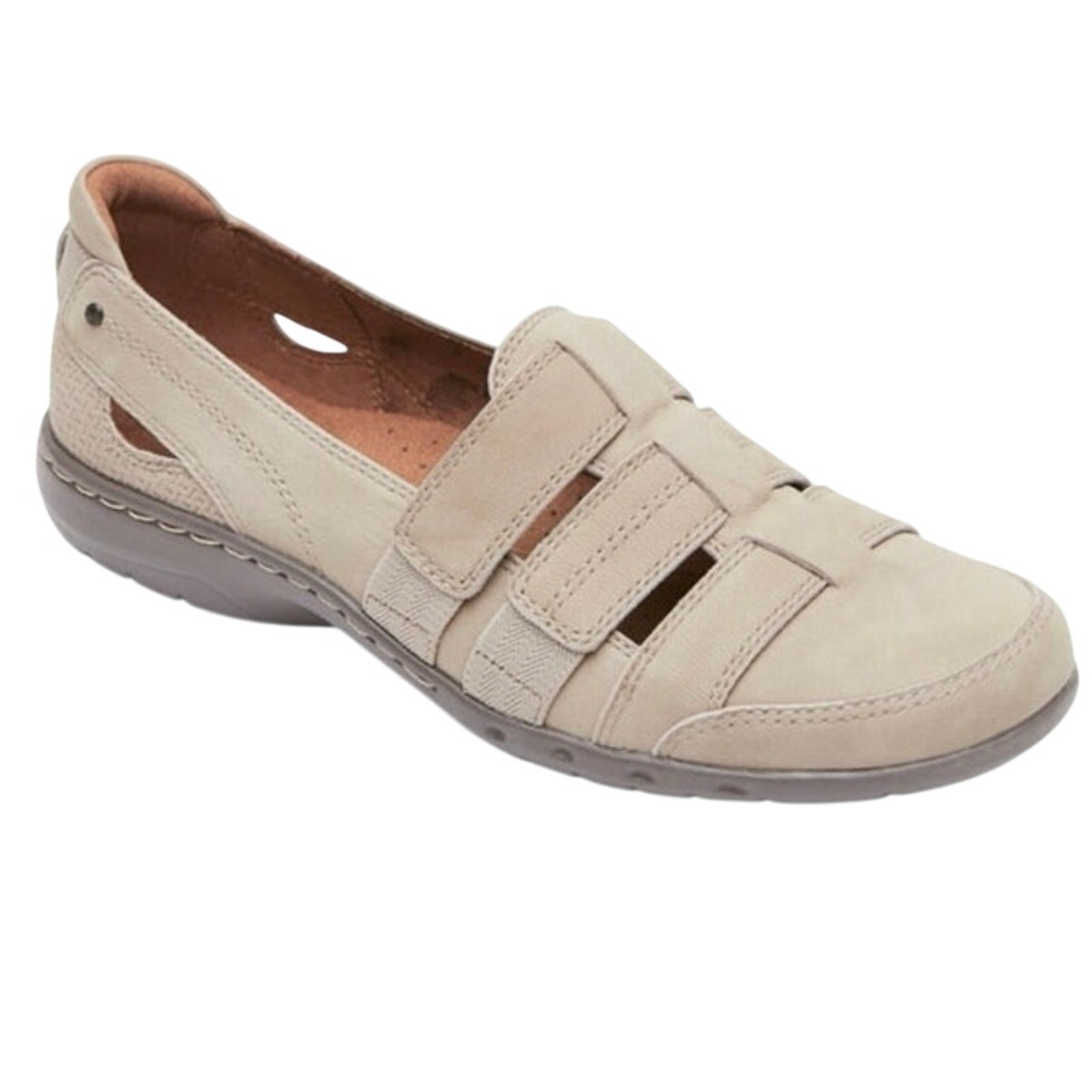 Cobb Hill Women's Comfort Penfield Fisherman Flats - Beige Nubuck Size 8