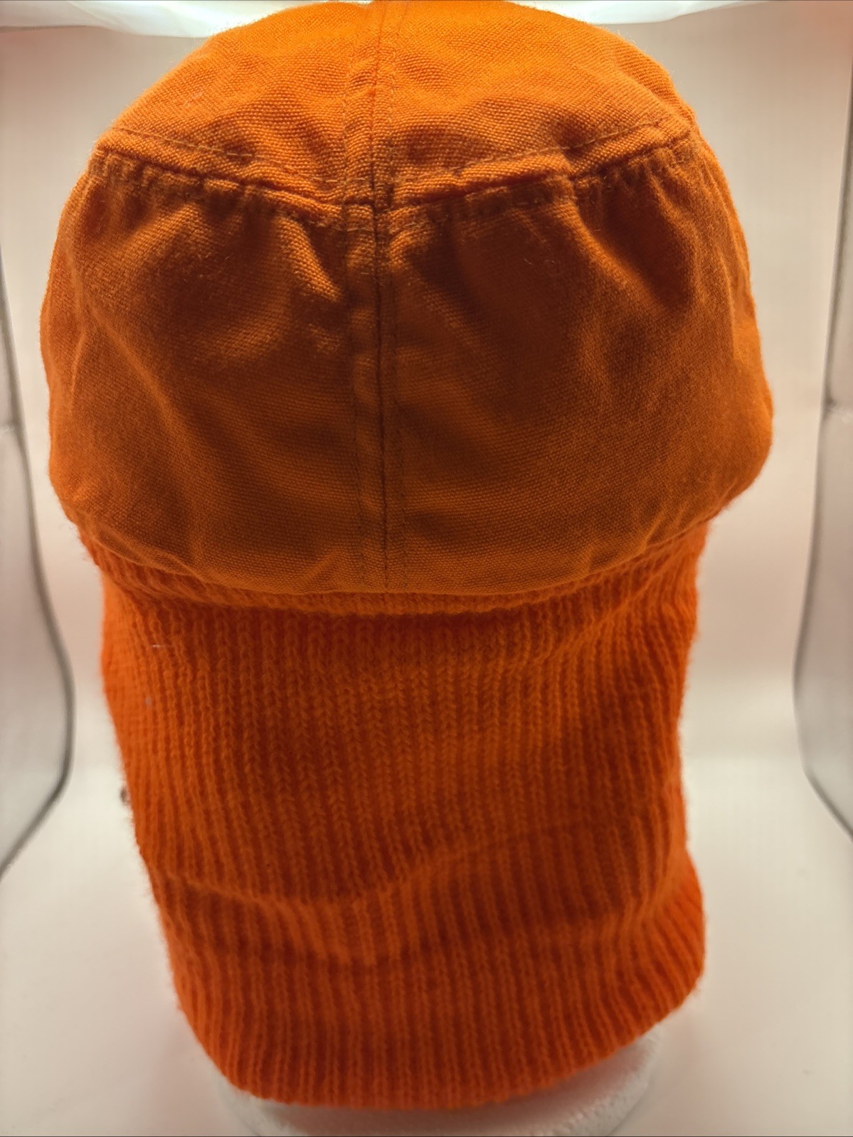 VTG Cabela's Blaze Orange Insulated Sz M Winter Hunting Hat Knit Face Cover USA