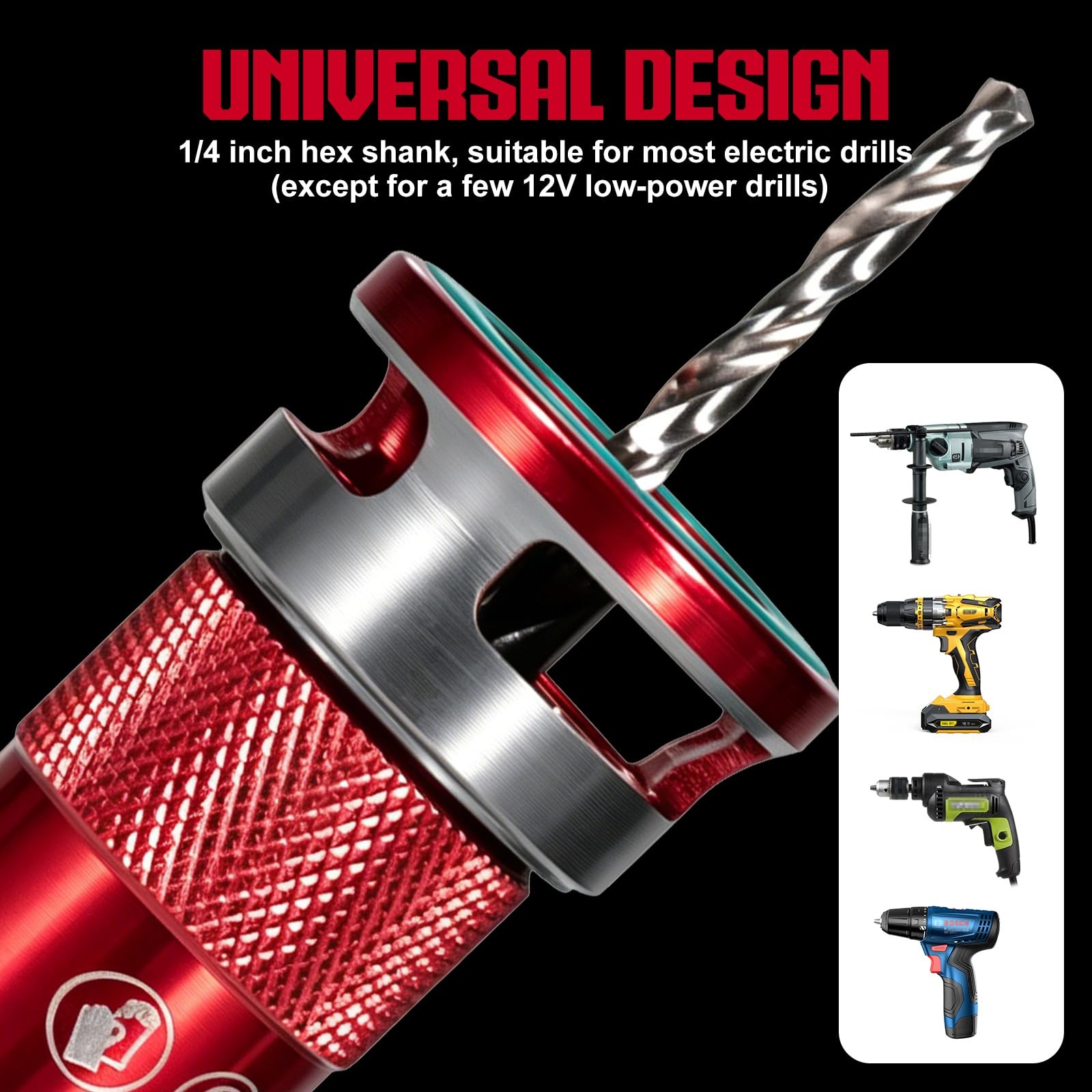 5 Pcs Countersink Drill Bit Set with Aluminum Alloy Depth Stop,Semi-Automatic...