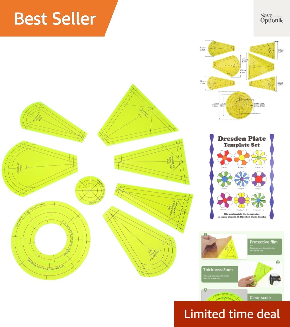 Acrylic Quilting Template Ruler, Design Plate, Patchwork Templates for Sewing...