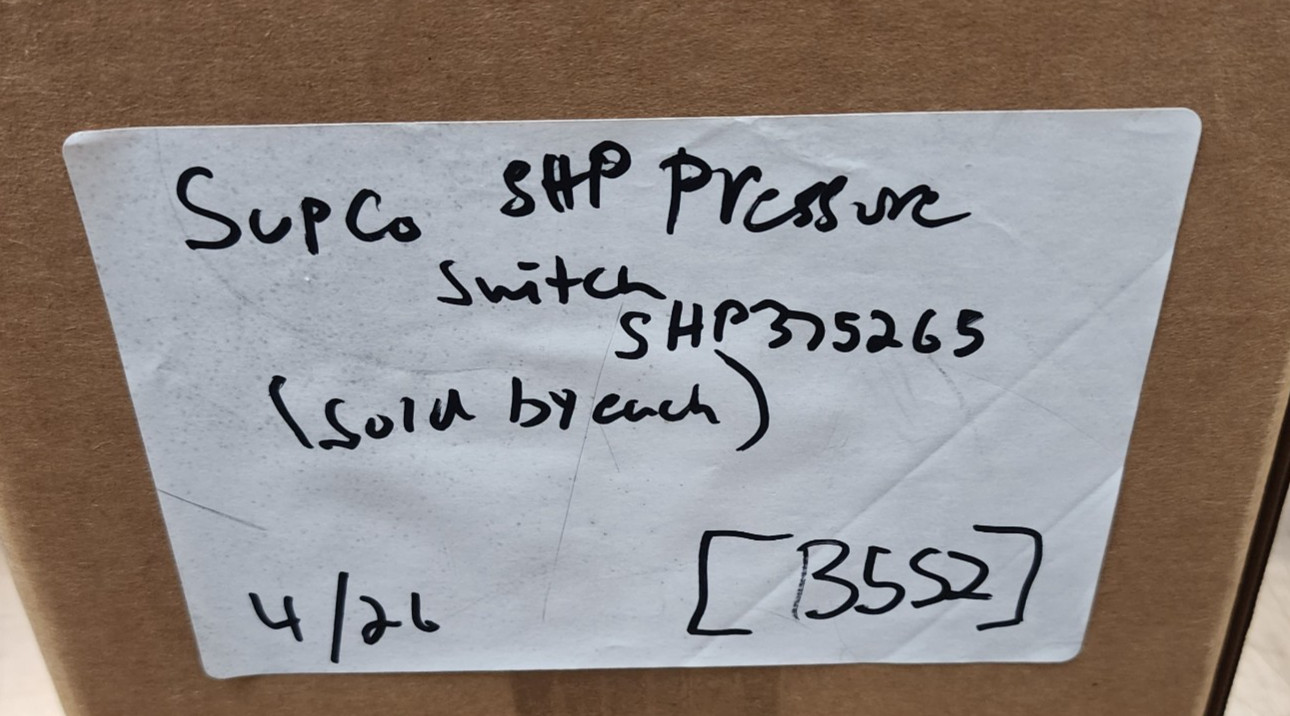 Supco SHP375265 Pressure Switch Range 375-265 Psig [B5S2]