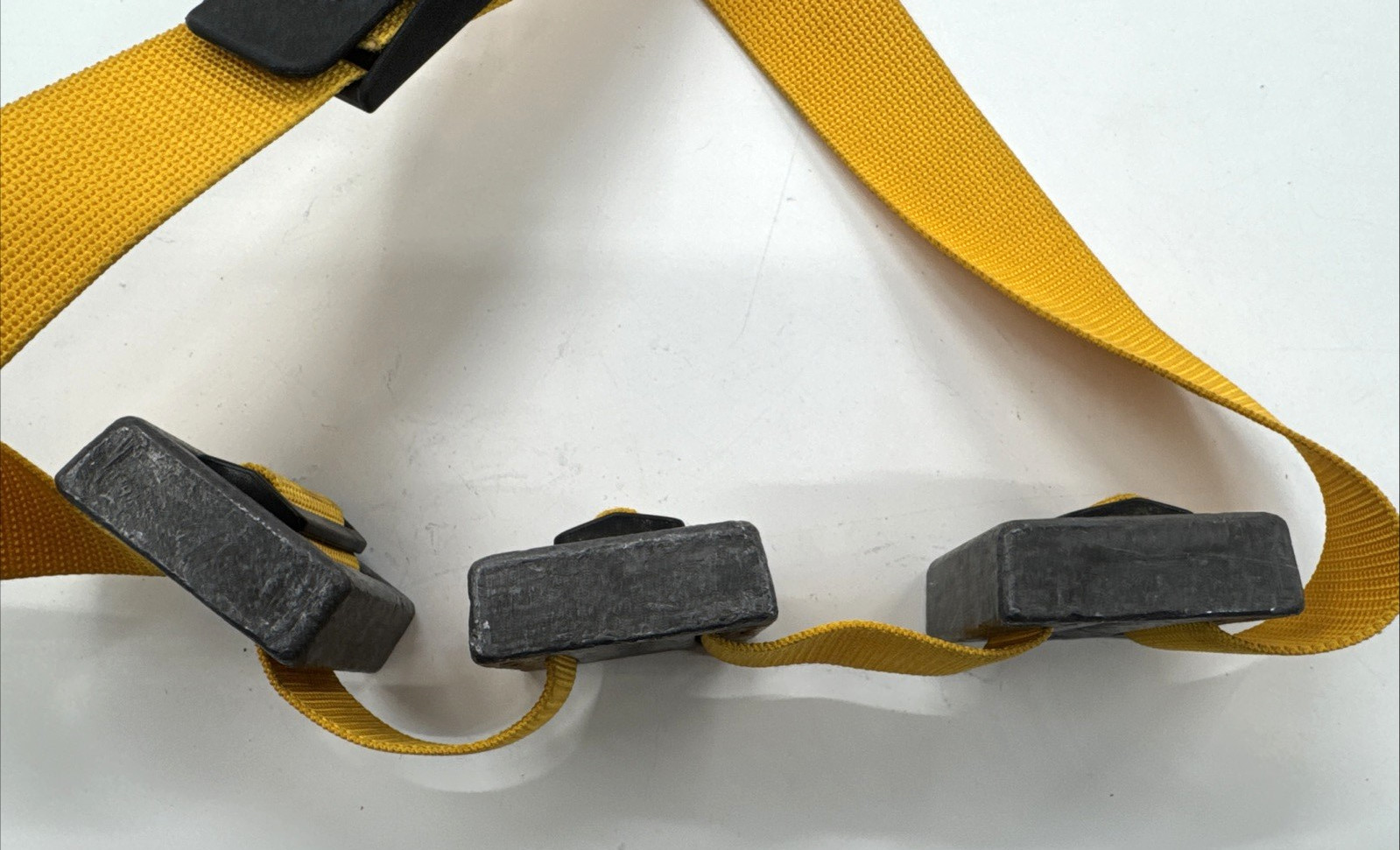 Vintage Diving Belt With 3 Lead Weights Quick Release Buckle Yellow Scuba Dive