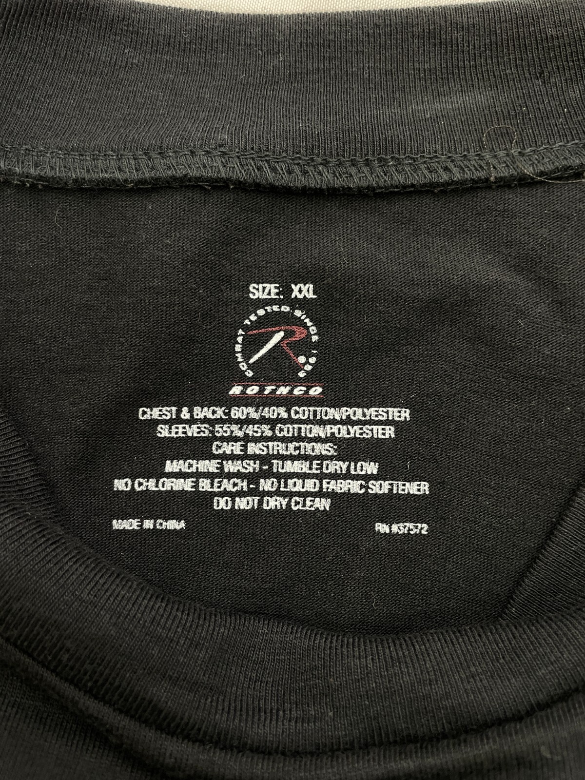Rothco Tactical Airsoft Combat Long Sleeve Black Shirt Men's XXL NWT