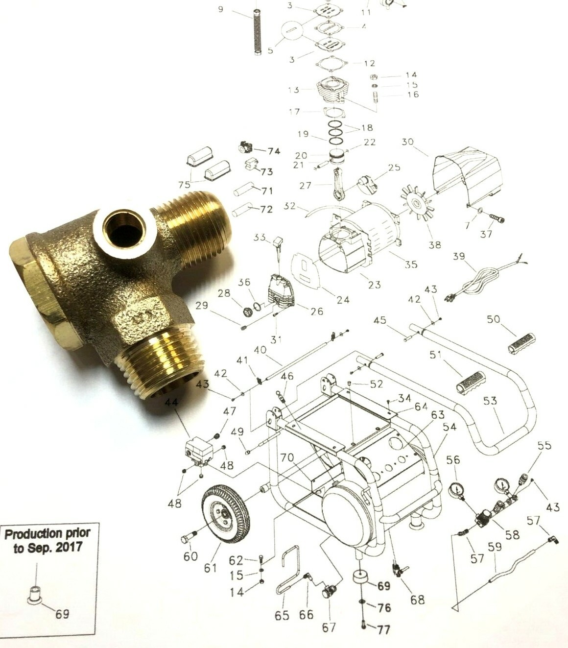 409004-E MAKITA Mac2400 Mac5200 Mac700 Check Valve 1/2''