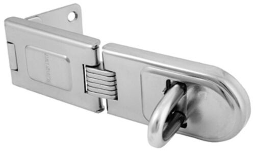 Master Lock 720DPF Bright Hardened Steel Fixed Staple Hasp 6-1/4 L In 4 Pack
