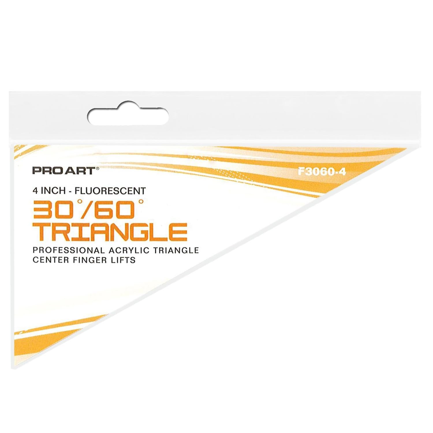 4 inch 30/60-Degree Fluorescent Triangle with Finger Lift for Drafting Art