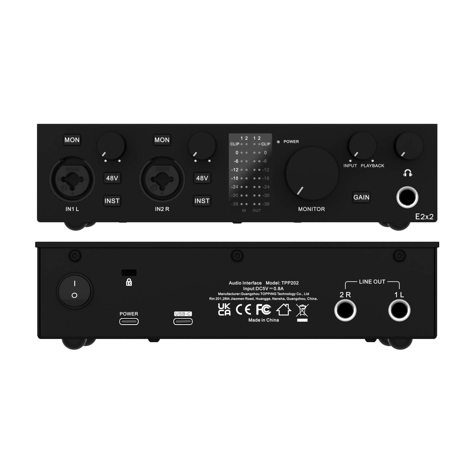 TOPPING E2X2 USB Audio Interface - High-Performance Mixer & Recordi... Fast Ship