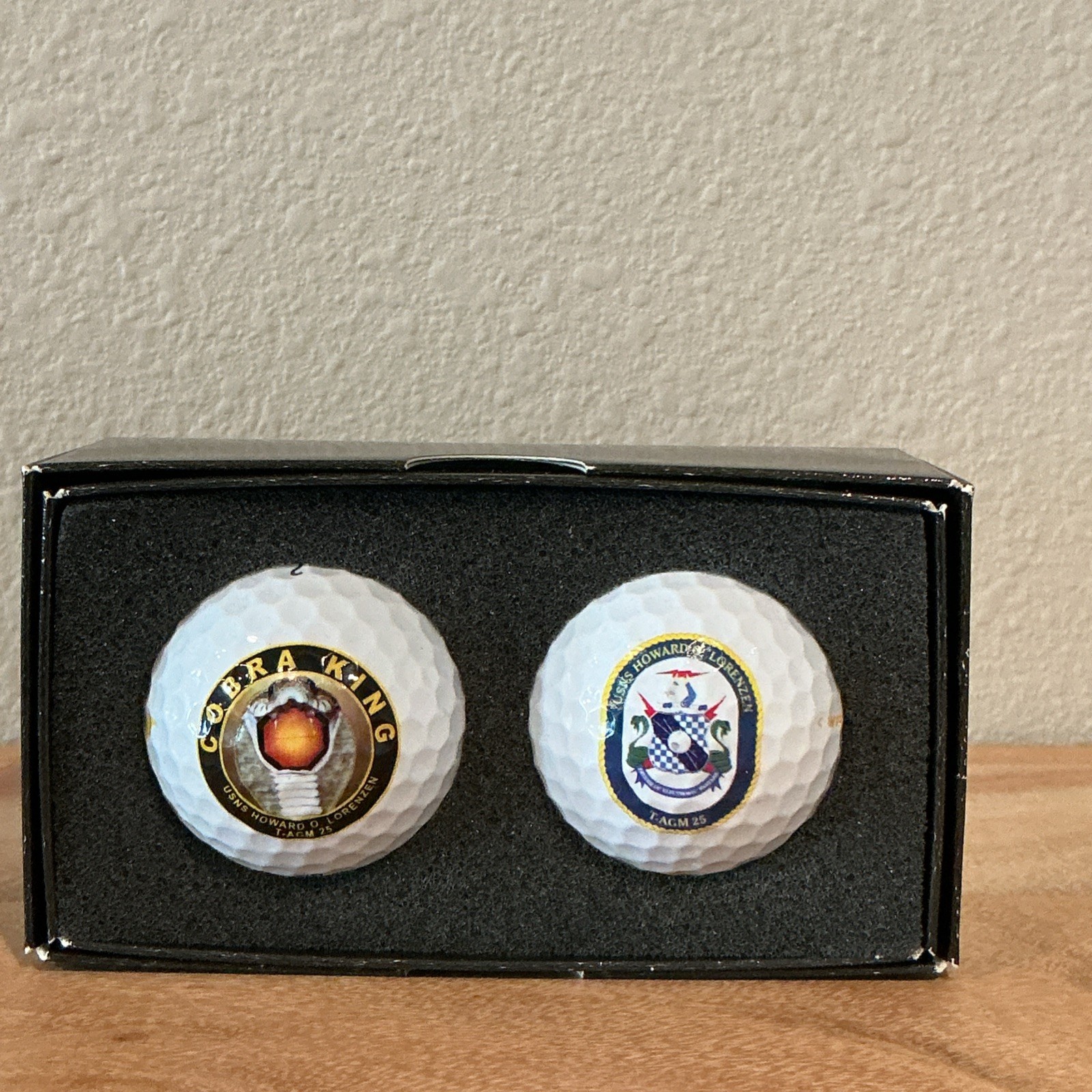 NAVY USNS HOWARD O LORENZEN T-AGM Collectible Golf Balls Set of 2