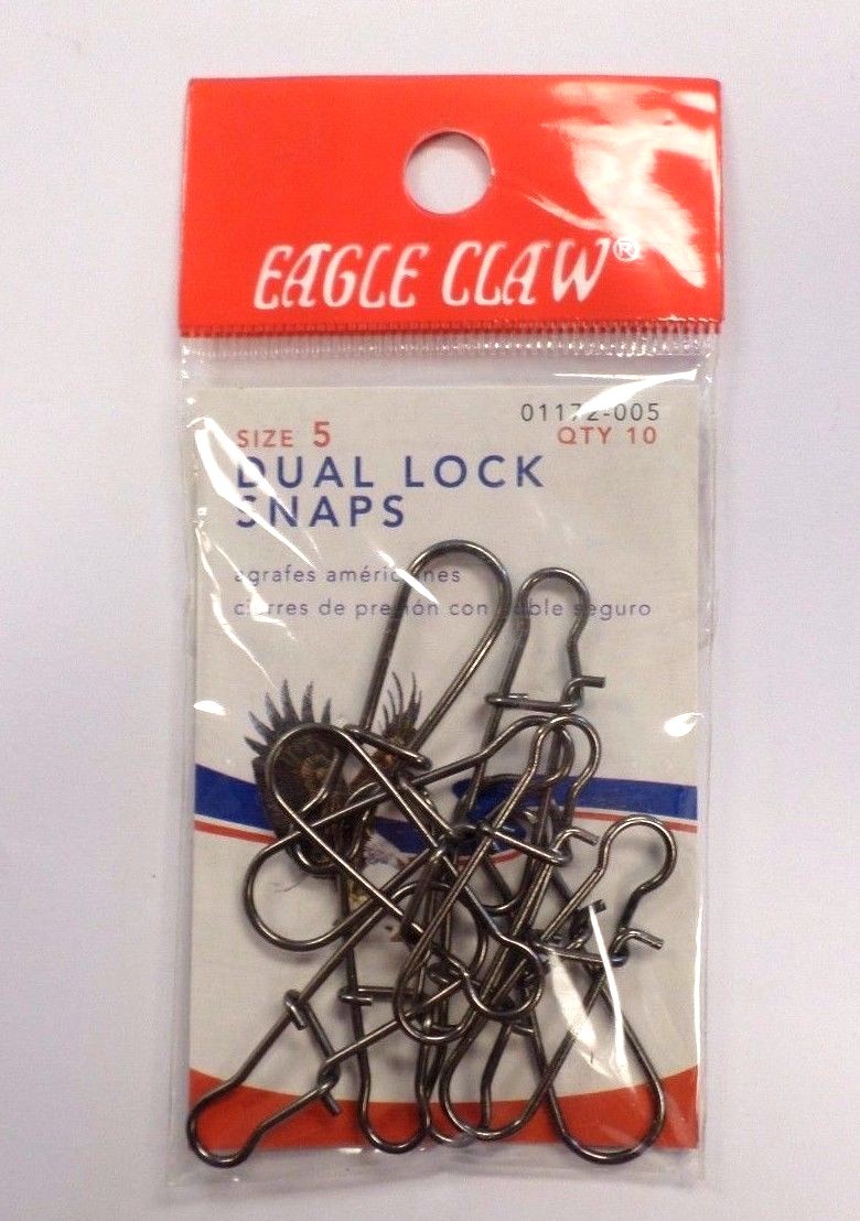 Eagle Claw Dual Lock Snaps Size 5 QTY 10 #01172-005 623N