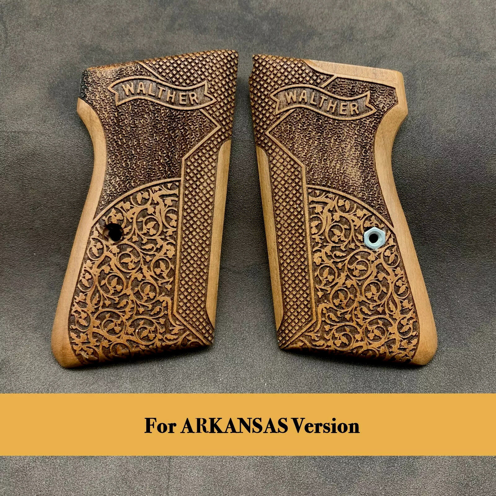 Walther PPK/S Turkish Walnut Wood Grips For ARKANSAS Version. Authentic Design.