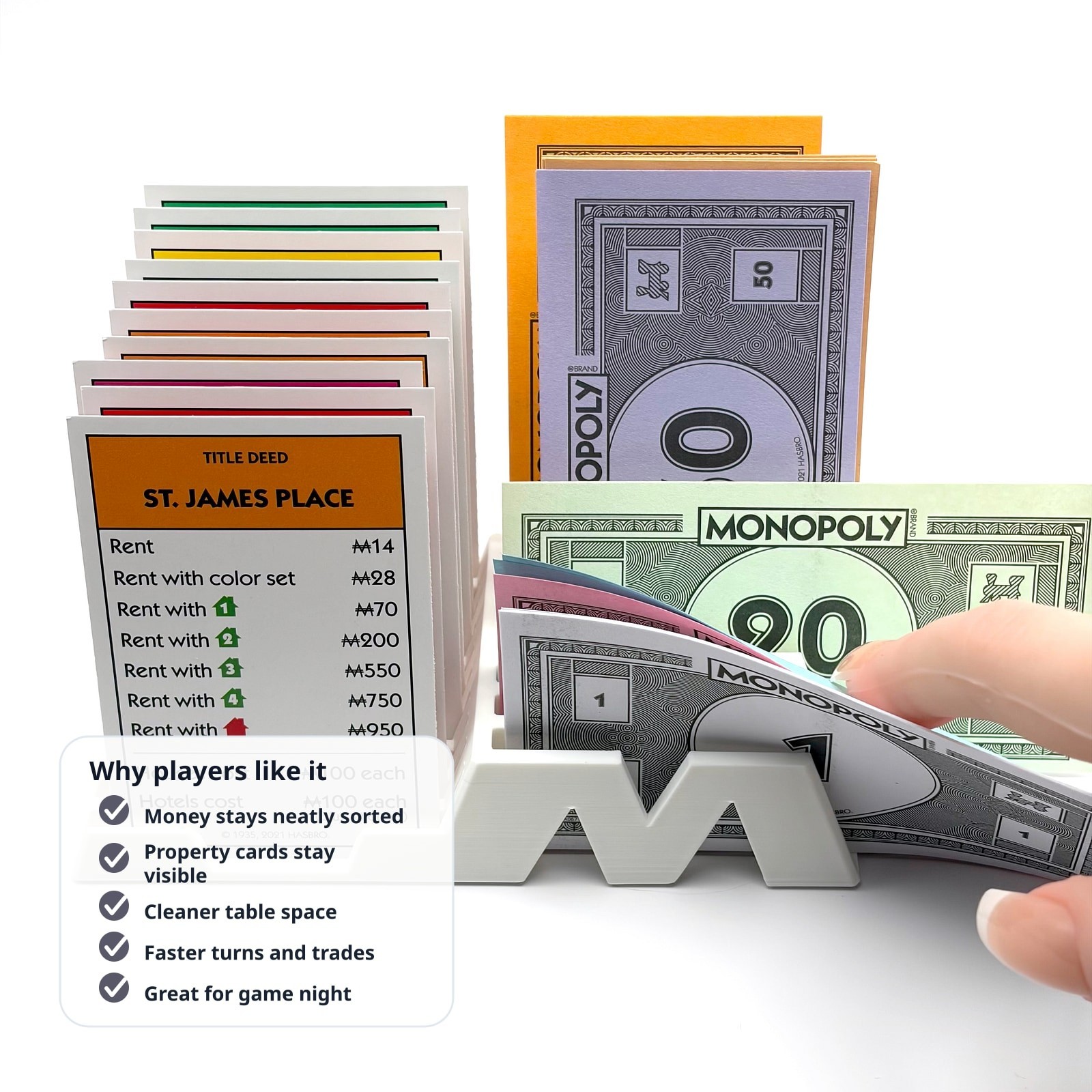 Monopoly Player Organizer Money Card Tray