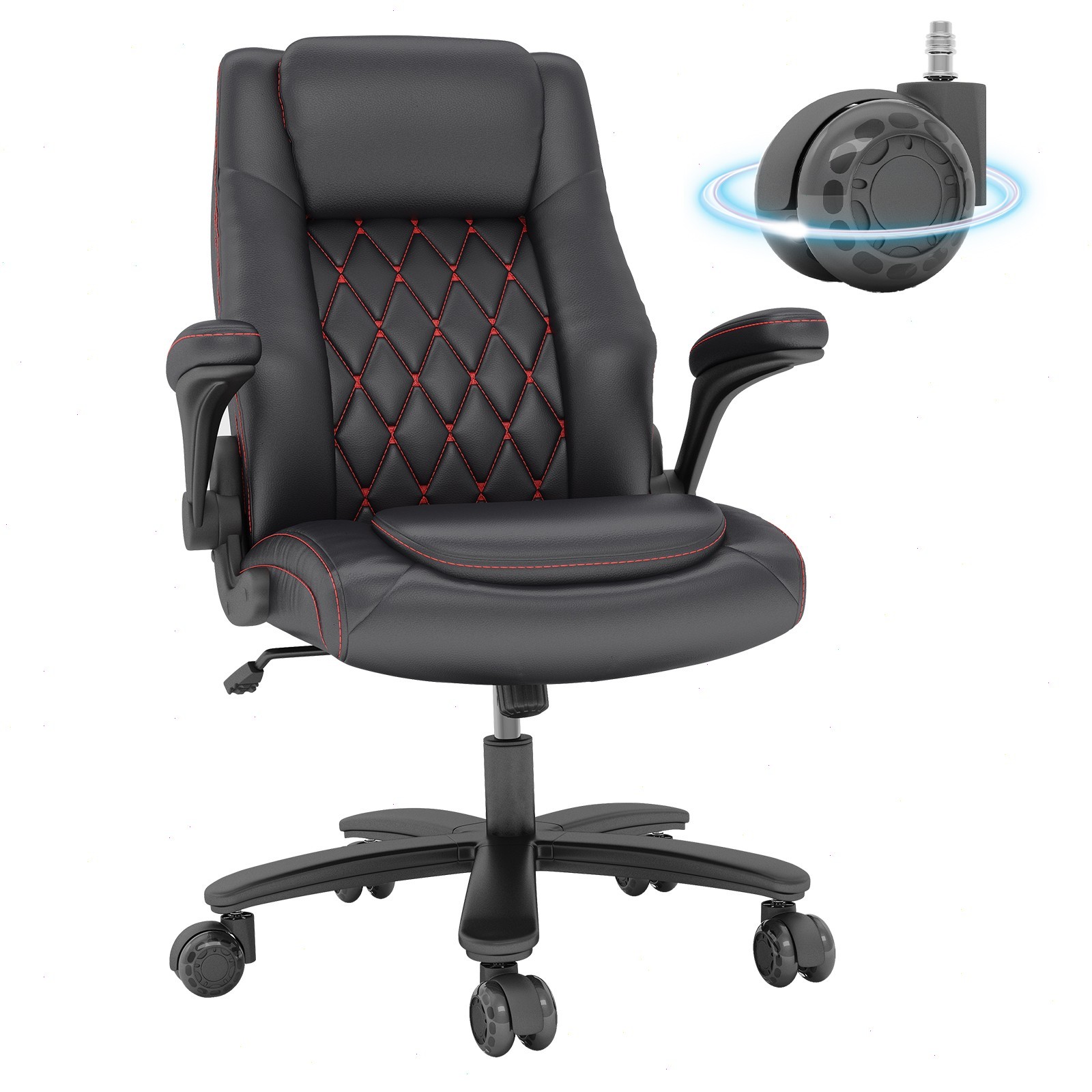 Big and Tall Office Chair 400LB Desk Chair Upgraded Rubber Wheel for Home Office