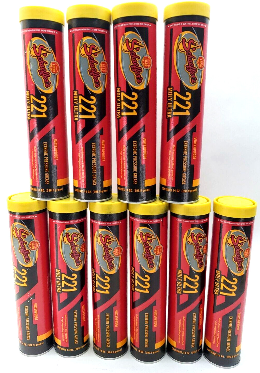 lot of  10 tubes Schaeffer's 221 Extreme Pressure Grease Tube for Car/Auto 14 Oz