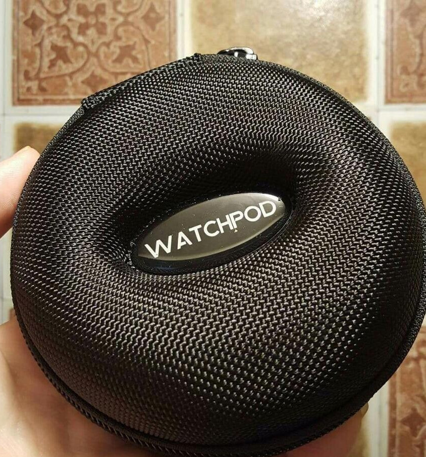 Travel Watch Case | Single Watch Box w/Zipper for Storage | Cushioned Round Port