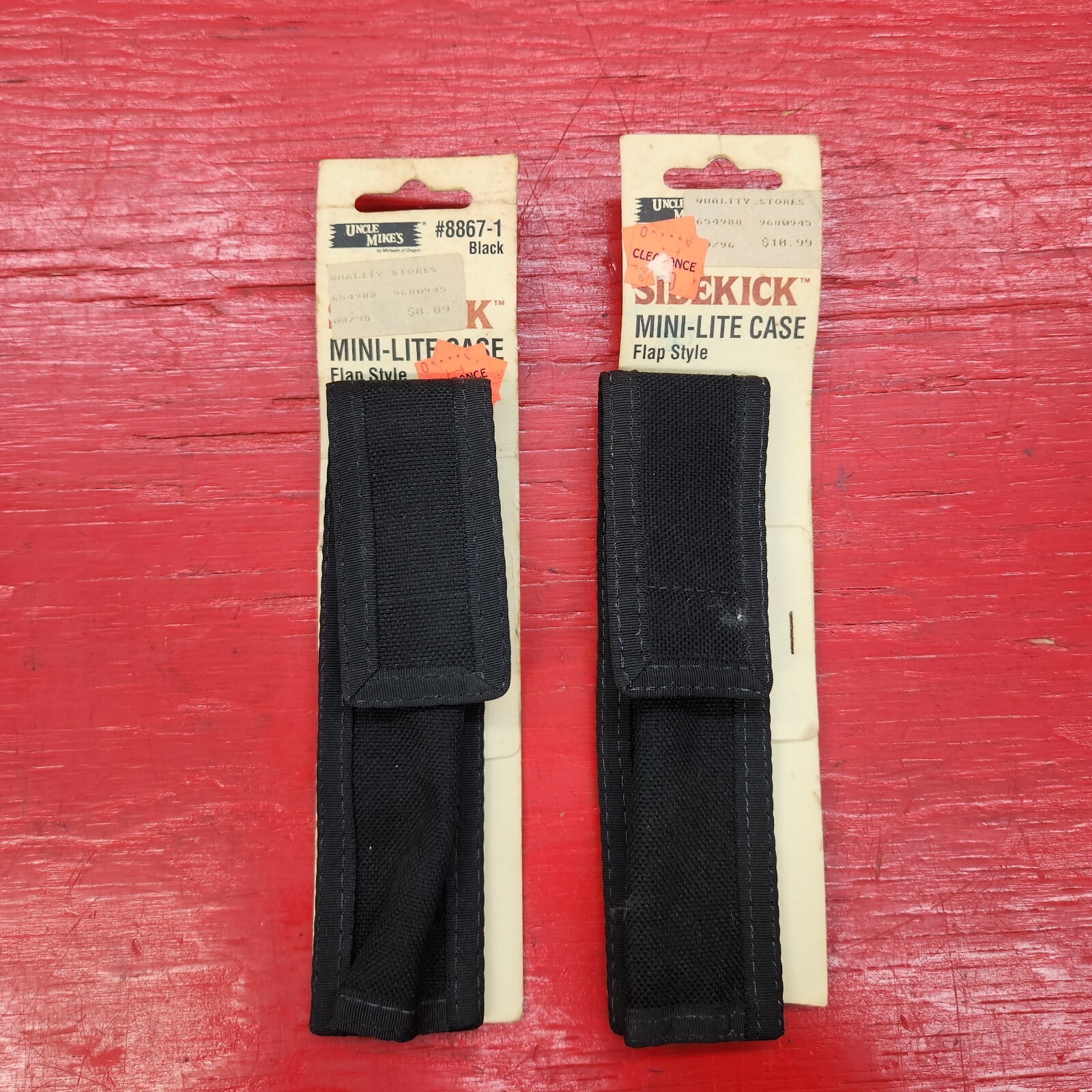 pair of 2 Uncle Mikes Sidekick 8867-1 Black Mini Lite Cases
