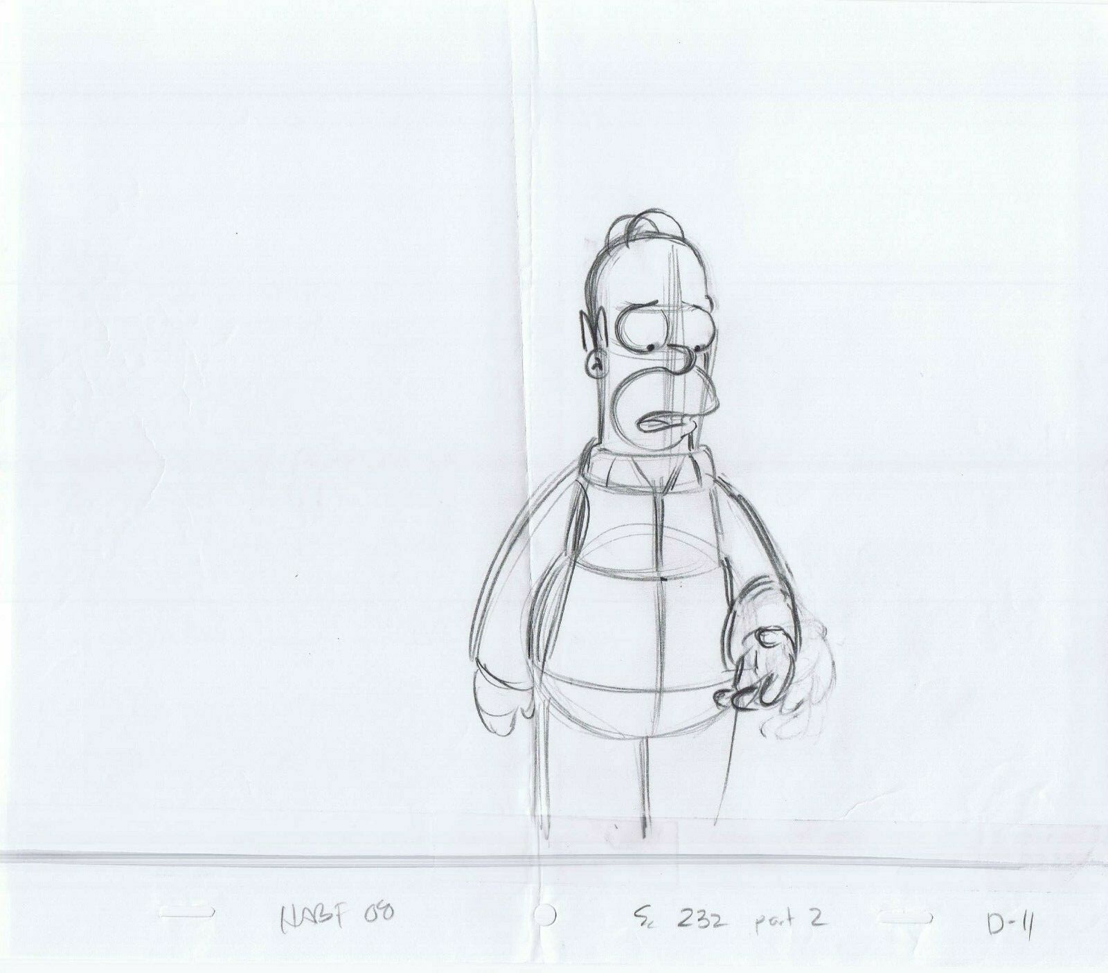 Simpsons Homer Original Art Animation Production Pencils HABF08 SC*232 D11