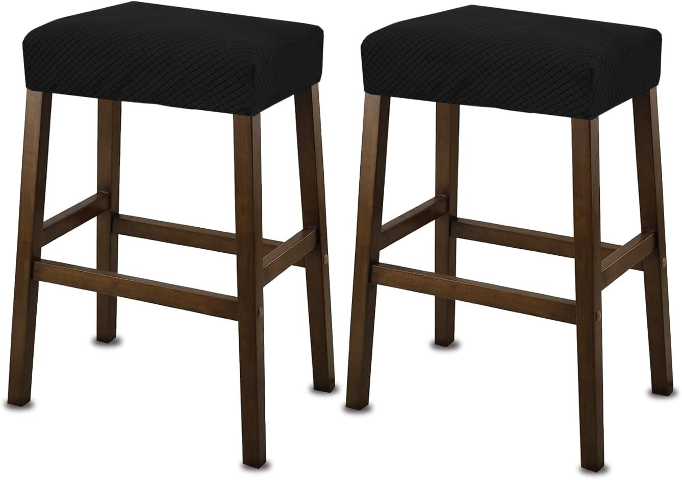 2 PACK Rectangle Bar Stool Covers Stretch Waterproof Saddle Seat Counter Height