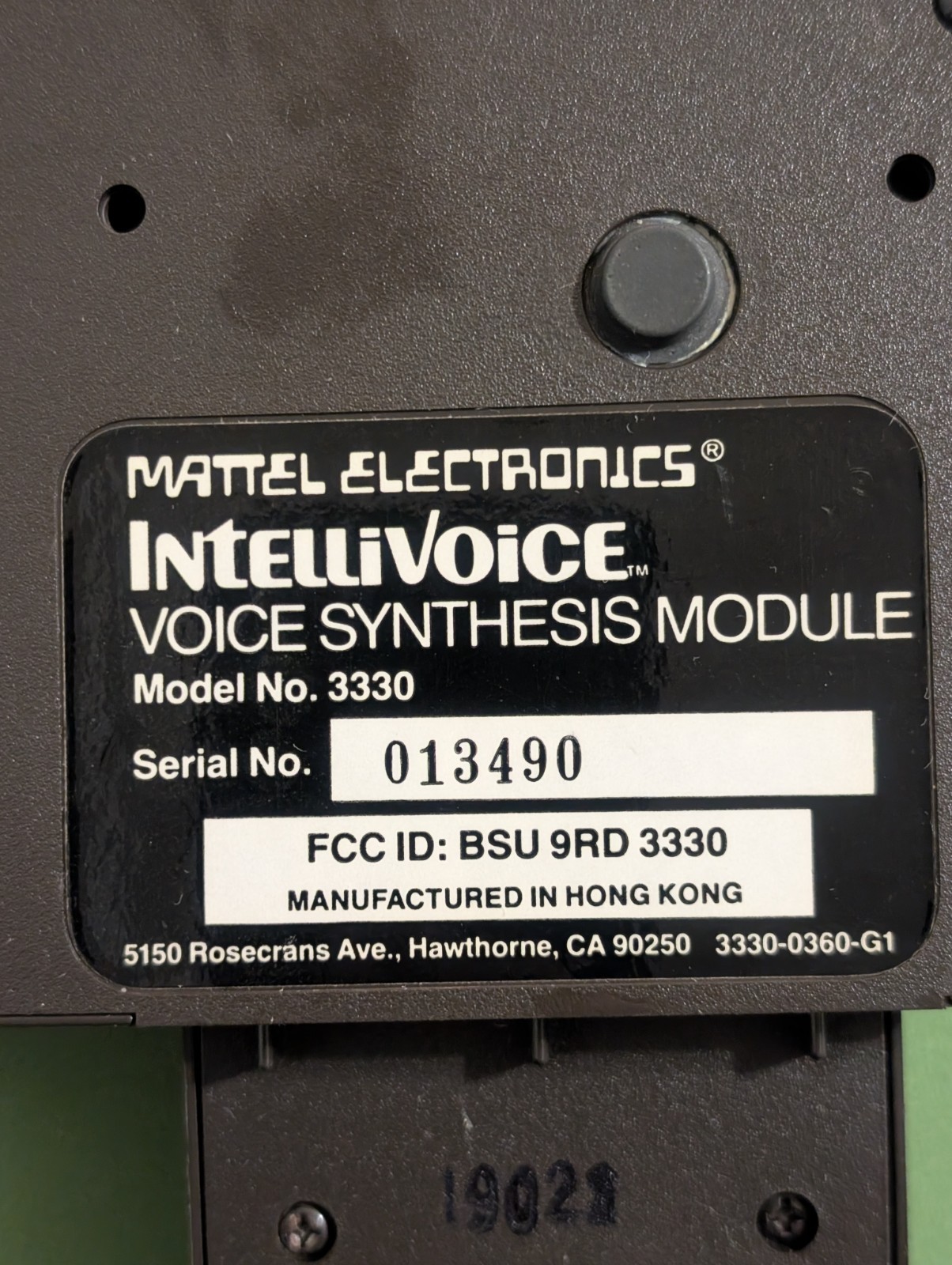 Mattel Intellivision Intellivoice Voice Synthesis Module Model # 3330 - Untested