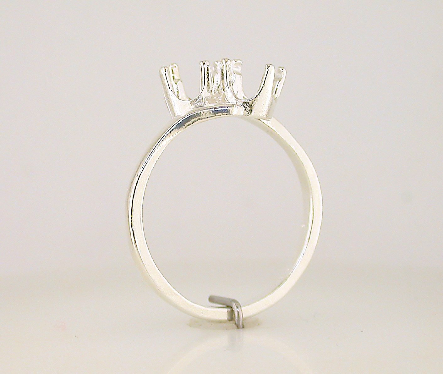 Two Stone Round Bypass Ring Setting Sterling Silver