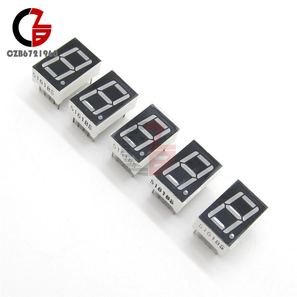 10PCS Red 7 Segment 1 Bit 0.5" LED Display Digital Tube Common Anode