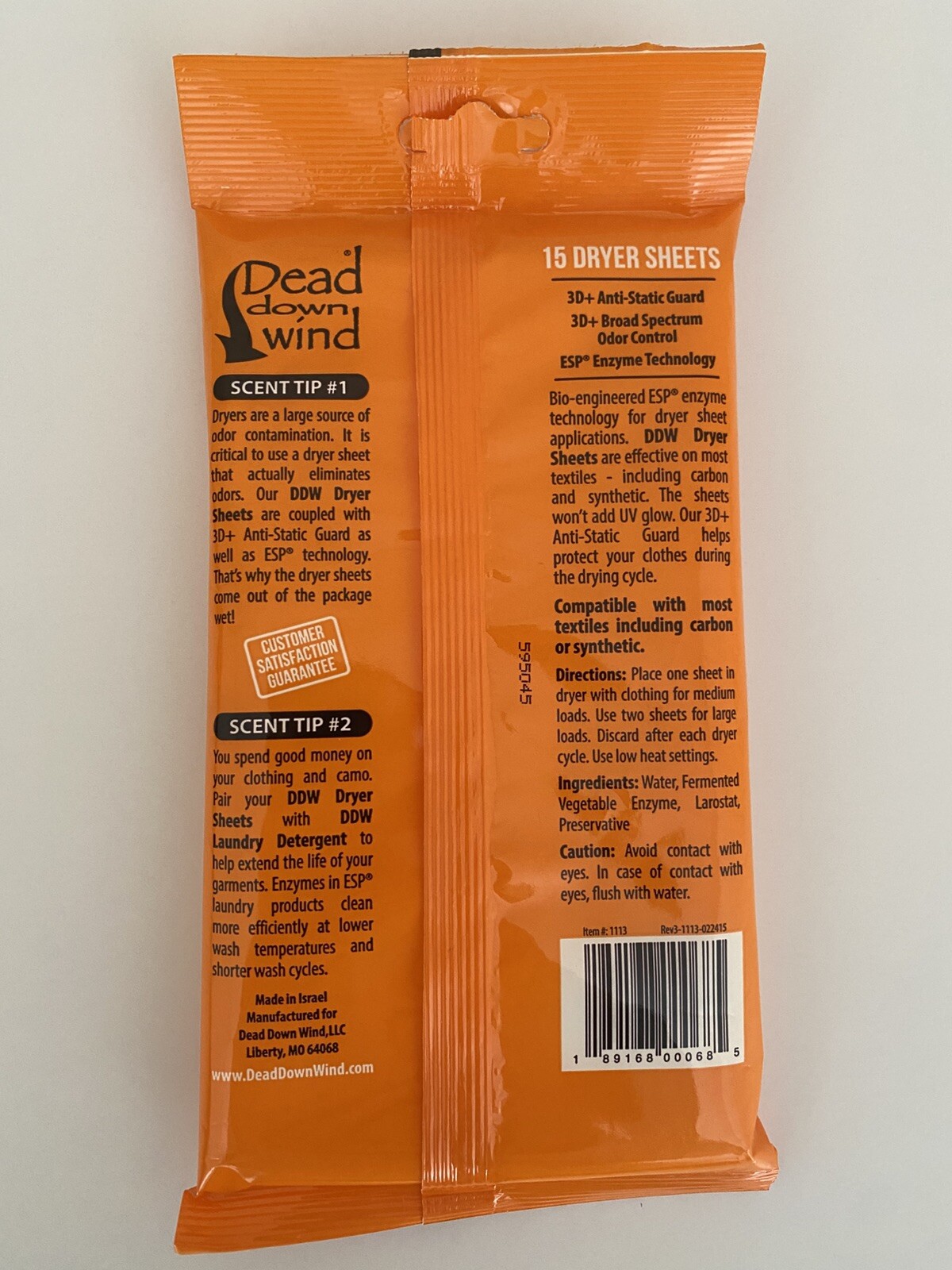 Dead Down Wind 3D+ Broad Spectrum Odor Control Dryer Sheets