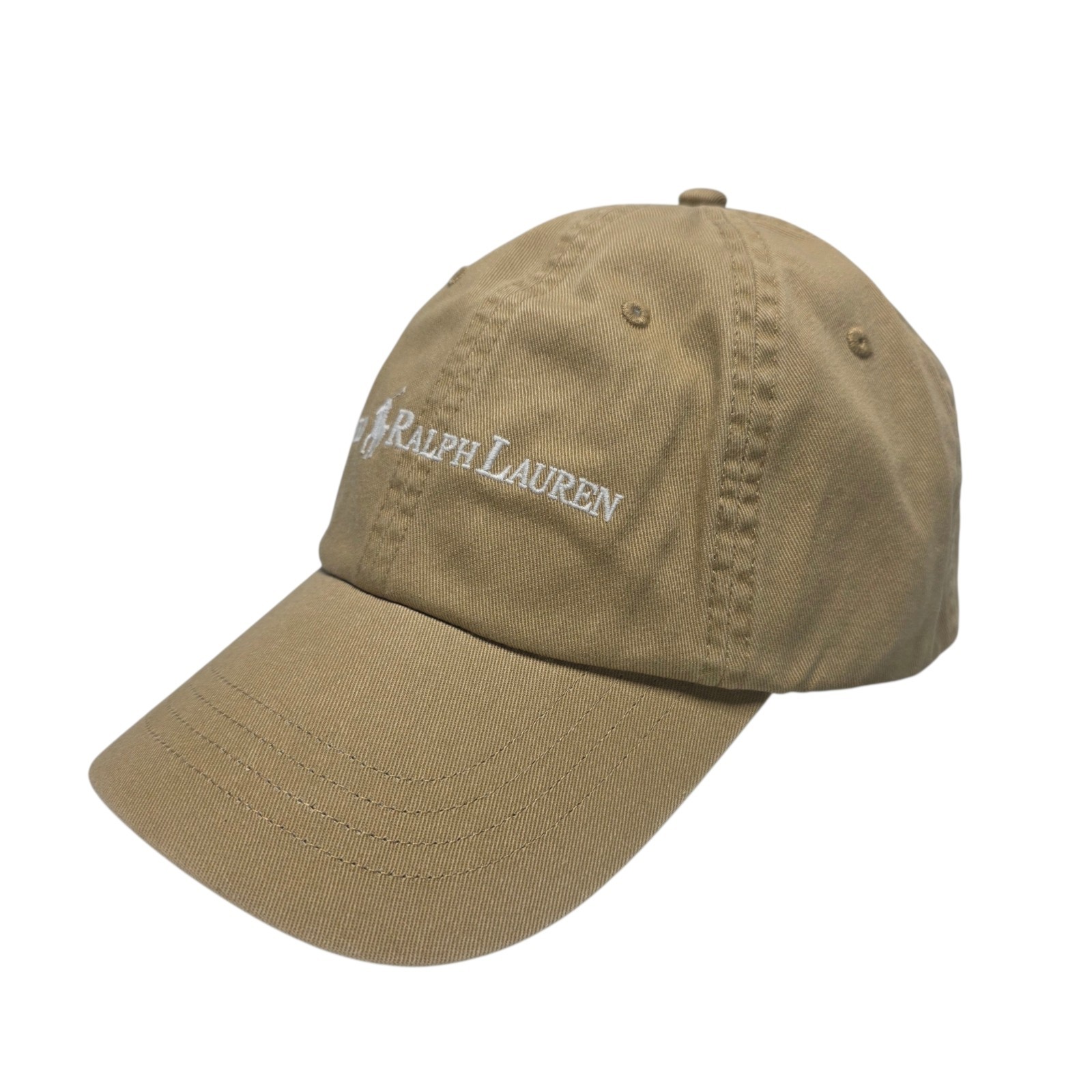 NWT Polo Ralph Lauren Embroidered Logo Dad Hat Beige Adjustable Cap