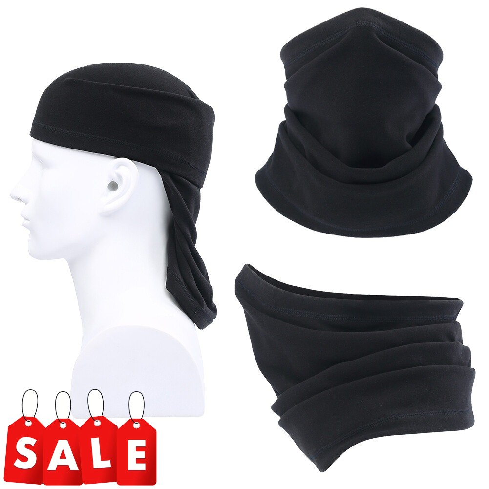 Men Black Thermal Windproof Fleece Half Face Masks Scarf Sports Ski Neck Gaiters