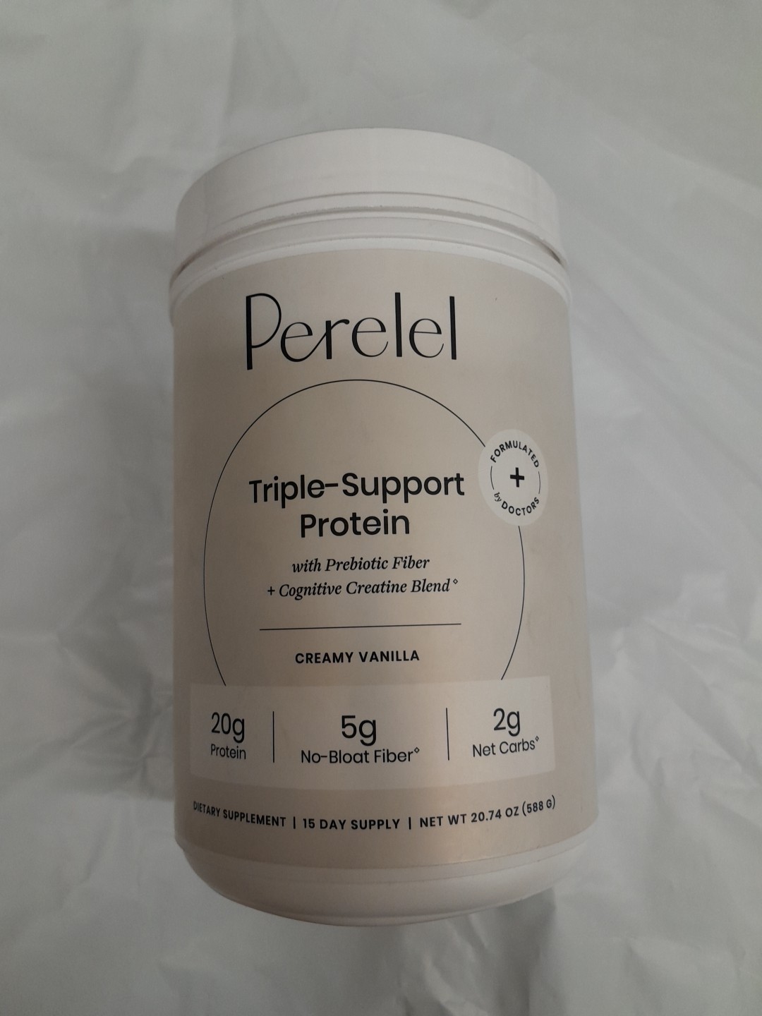 Perelel Triple-Support Plant-Based Protein – Vanilla, 20.74 oz (New / Sealed)