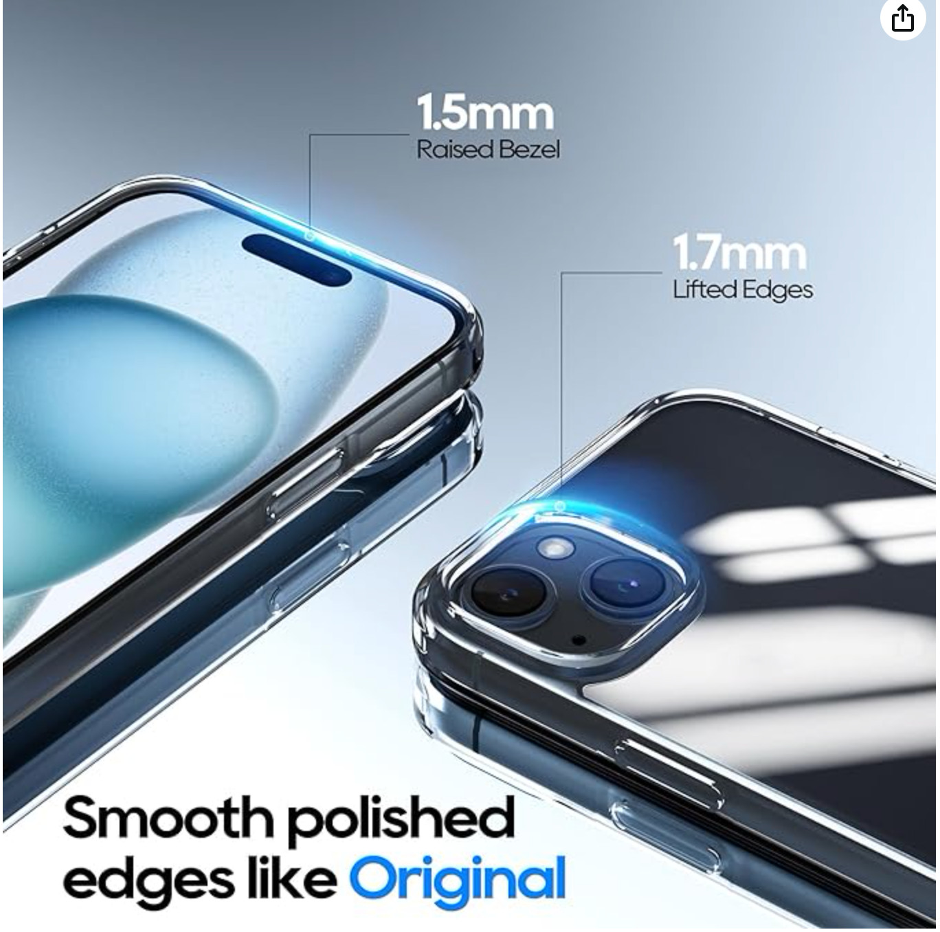 5 in 1 for iPhone 15 Case, with 2 Tempered Glass Screen Protector + 2 Camera Len