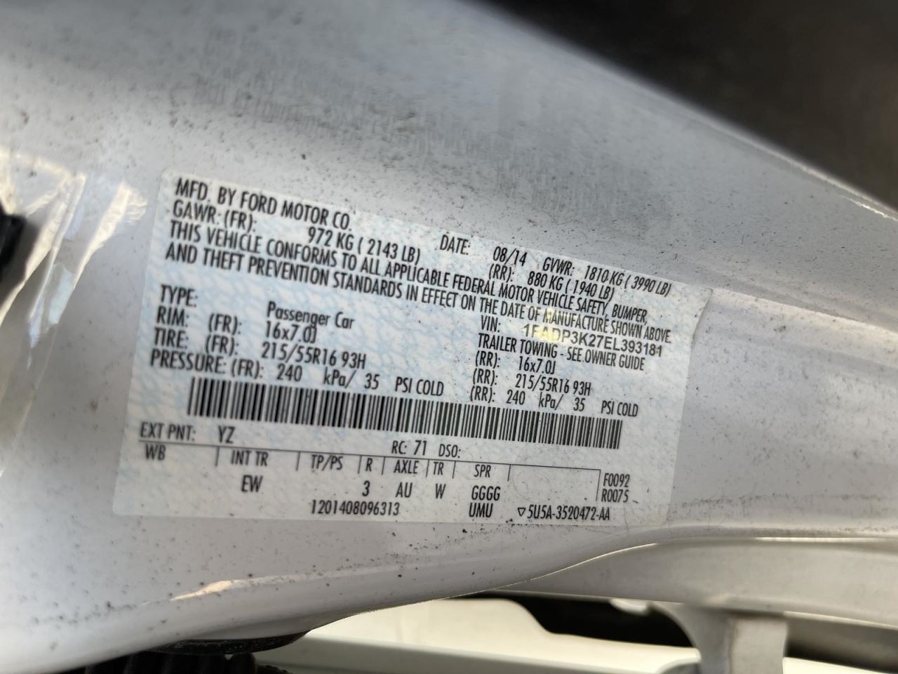 Driver Air Bag Driver Wheel With Sync Bluetooth Models Fits 14 FOCUS 976660