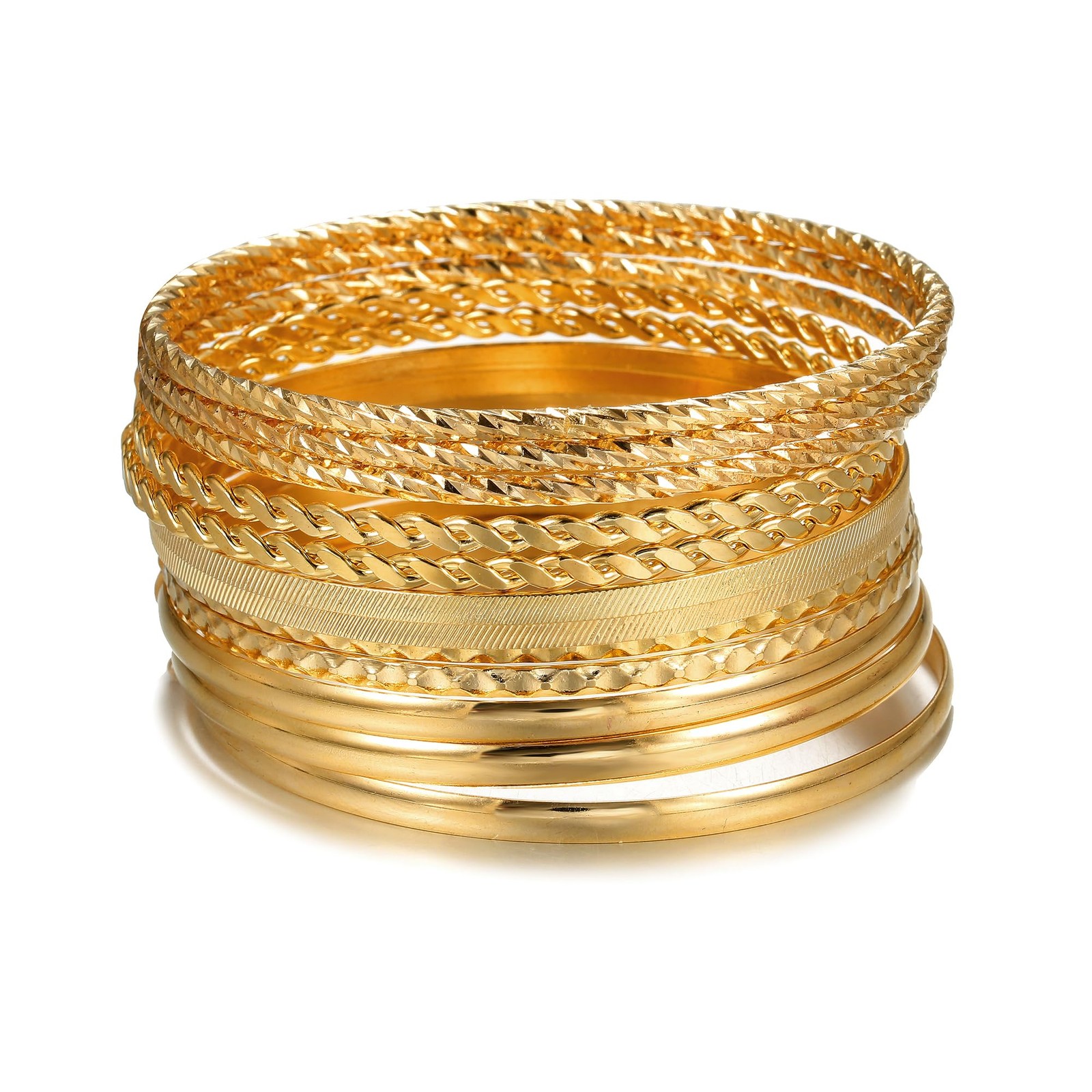 AYWFCBF Gold Bangles Bracelets for Women, One Size, Style A- 12 pcs gold