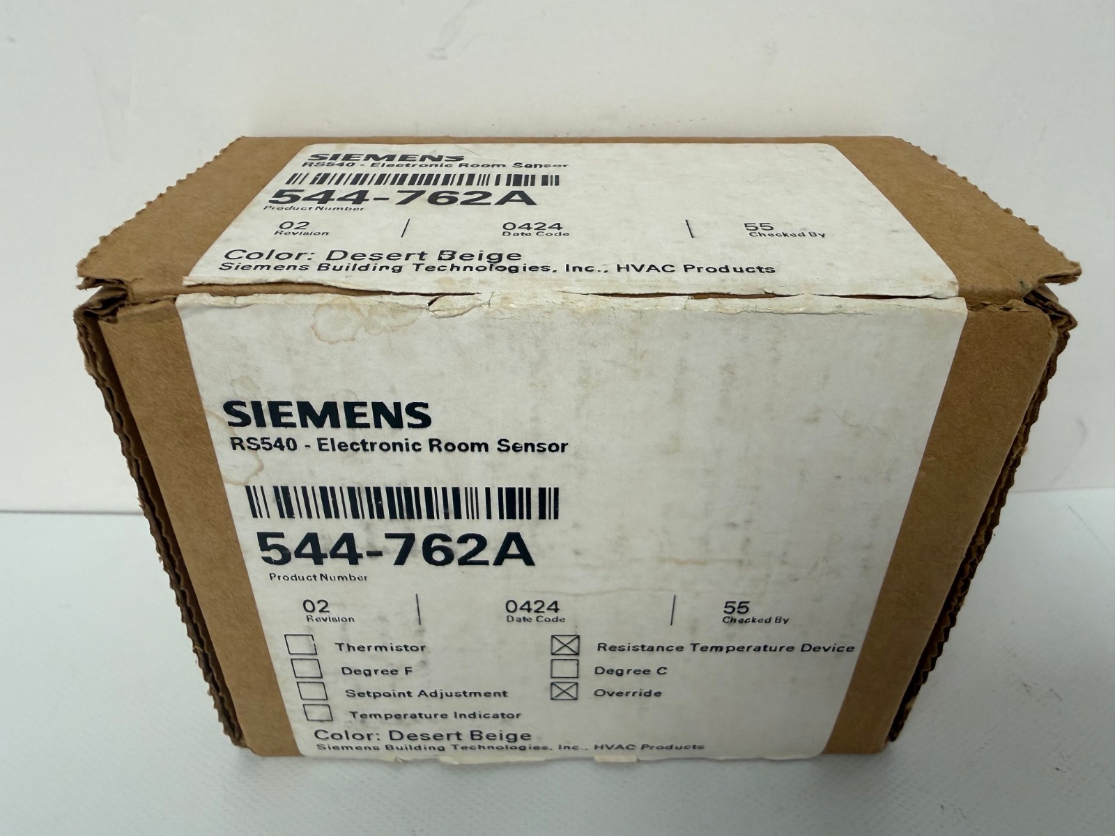 SIEMENS 544-762A  RS540 ELECTRONIC  ROOM SENSOR DESERT BEIGE NEW OPEN BOX