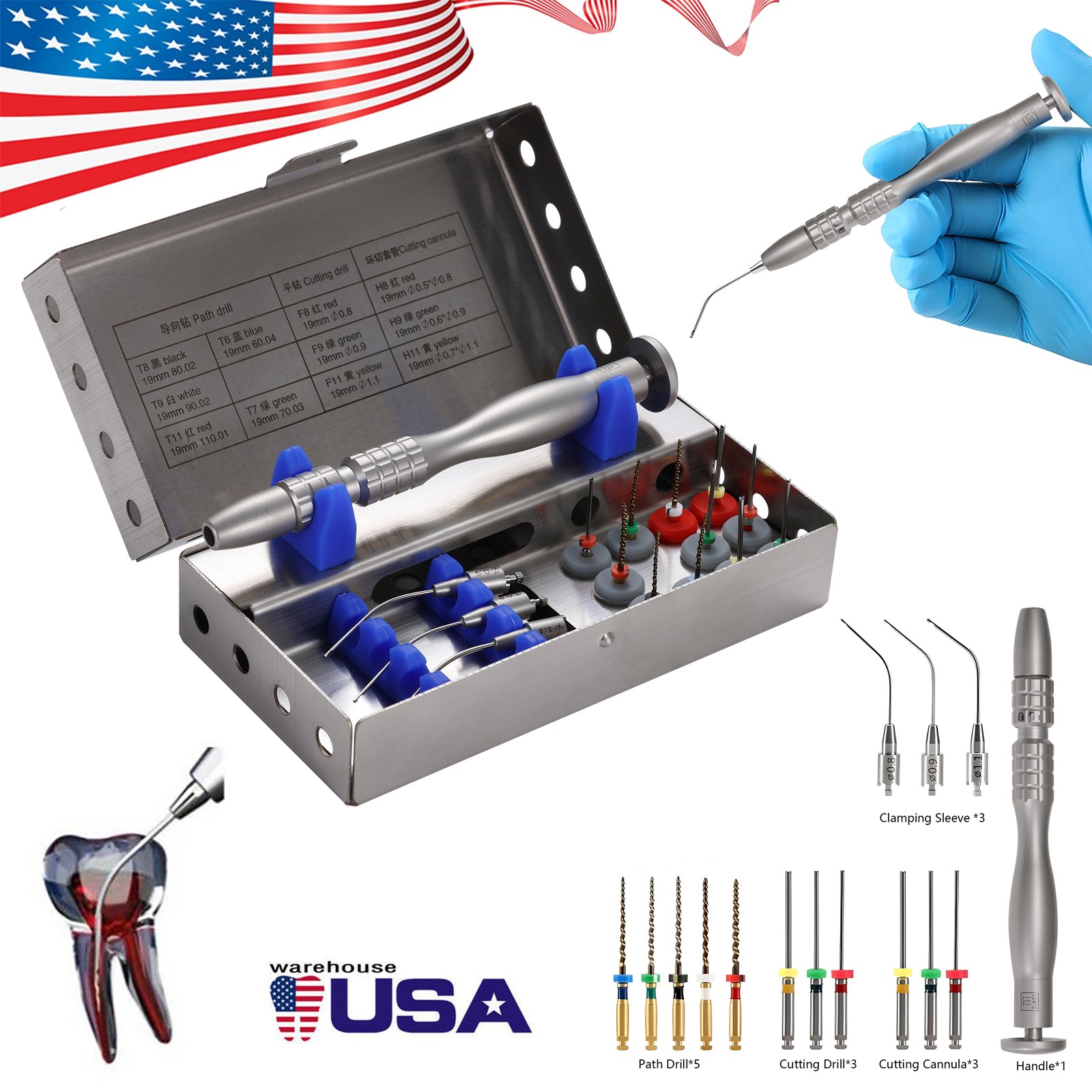 Dental Root Canal File Extractor Broken Files Removal Kit Endo Rescue Retrieval